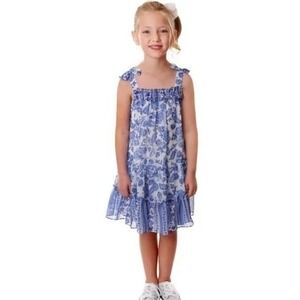 Jona Michelle Girls Blue and White Sleeveless Sundress‎ Size 7 New with Tags!